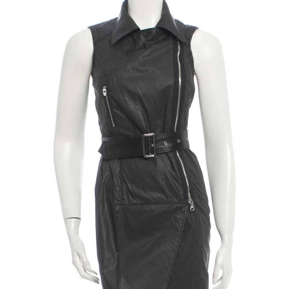 BELSTAFF VEST DRESS, BLACK WITH DETACHABLE BELT